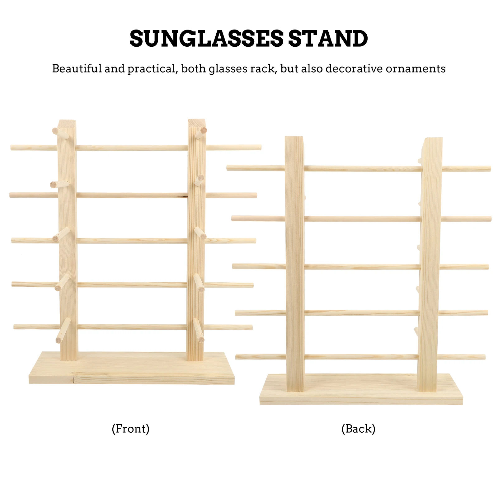10 أزواج من حامل عرض النظارات الخشبية لمتجر المنزل وحامل النظارات الشمسية ورف تخزين المجوهرات المزخرفة #5