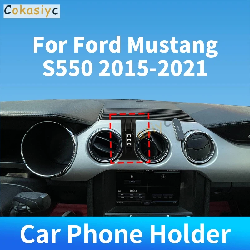 For Ford Mustang S550 2015-2021 Car Phone Holder Special Fixed Bracket Base WIreless Charger For Car Auto Interior Accessories