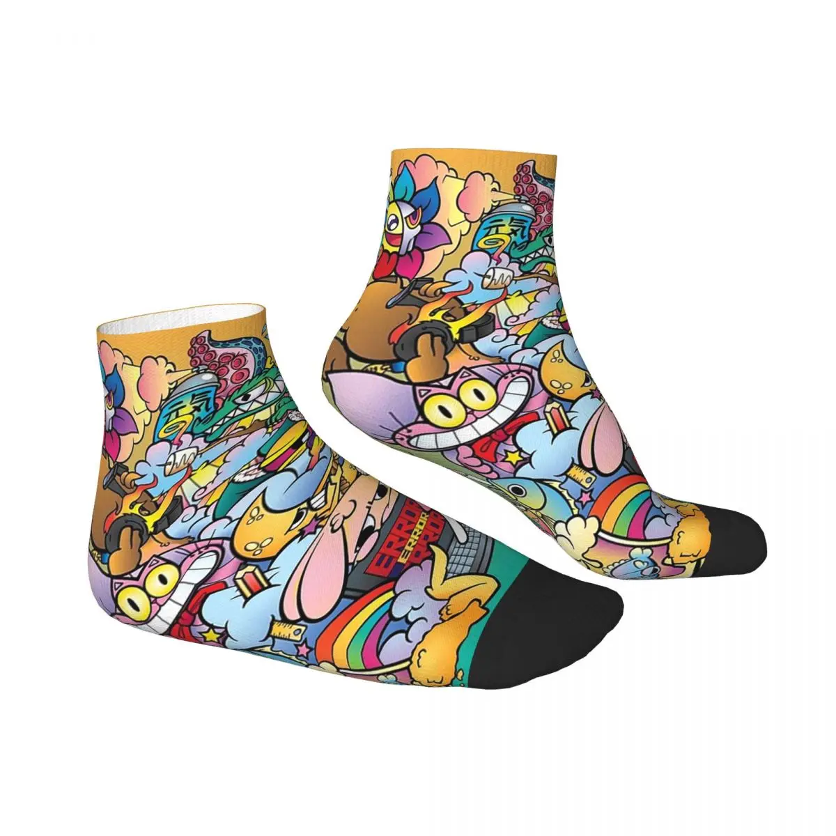 الأشياء في الحياة لطيف ملون Vexx نمط خربش الجوارب Harajuku جوارب امتصاص العرق جميع المواسم الجوارب اكسسوارات للجنسين