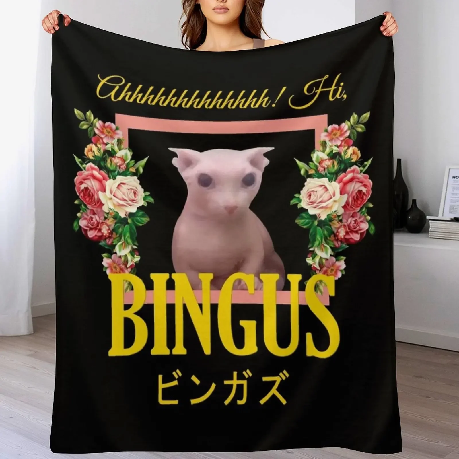 

Bingus Floral Aesthetic Throw Blanket Fashion Sofas Picnic Decorative Beds anime Blankets