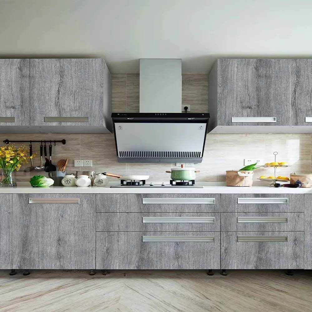 55 cm breite, selbstklebende Vinyl-Tapete mit Holzmaserung – wasserfeste Heimdekor-Aufkleber für Tür, Kleiderschrank, Schrank, Tisch, Möbel – Detail 7