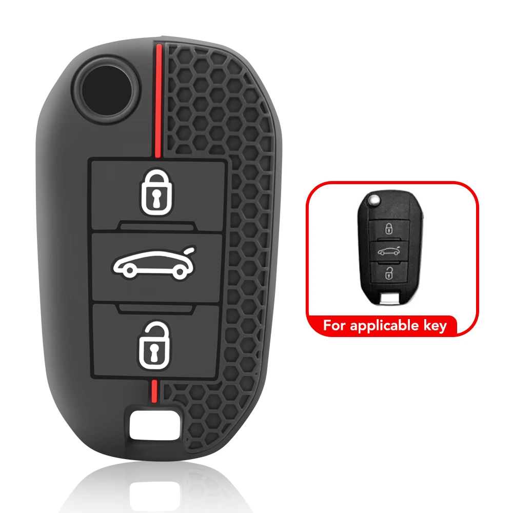 For Peugeot 508 301 2008 3008 408 For Citroen C4 CACTUS C5 C3 C4L Remote Car Key Shell Case Silicone Cover Bag 3 Buttons