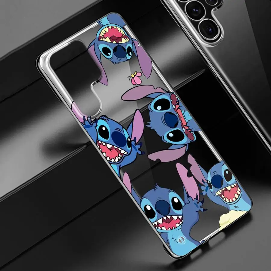 Disney Stitch Merry Christmas Phone Case for Samsung Galaxy S20 FE S21 S23 S24 S22 Ultra S22 S23 FE Plus Transparent funda