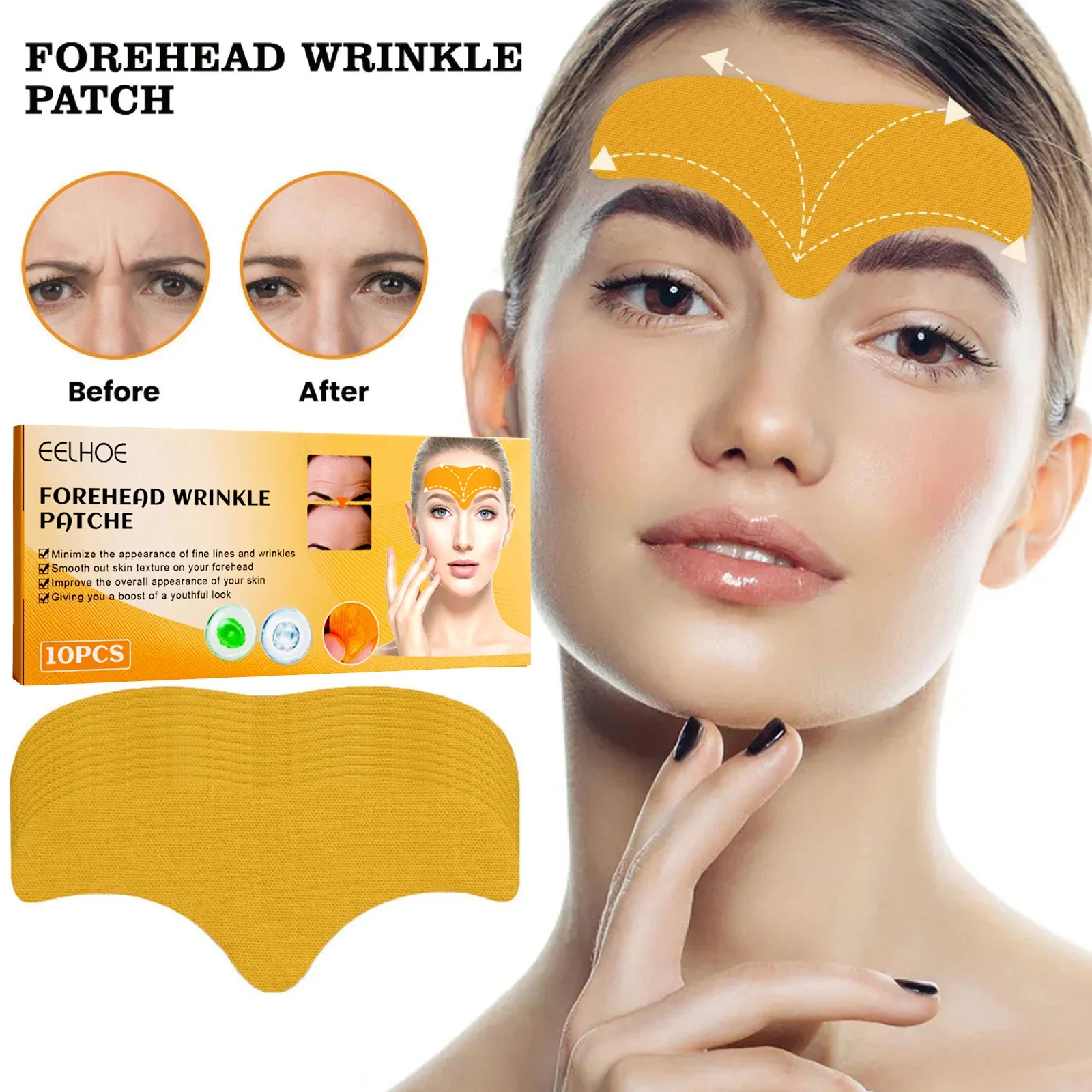 Portable Facial Lifting Strips 10pcs Ingredient Safety Anti Aging Patches Waterproof Elastic Breathable for Face Forehead Neck