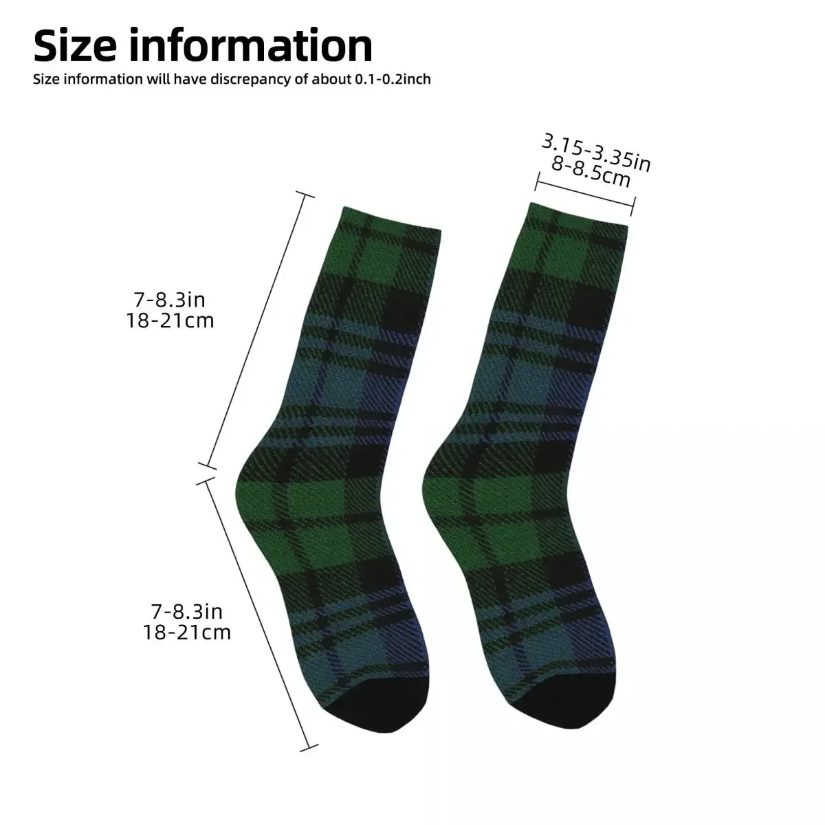 Black Watch Prairie-Chaussettes tartan unisexes, bas absorbant la sueur Harajuku, chaussettes longues toutes saisons, accessoires originaux