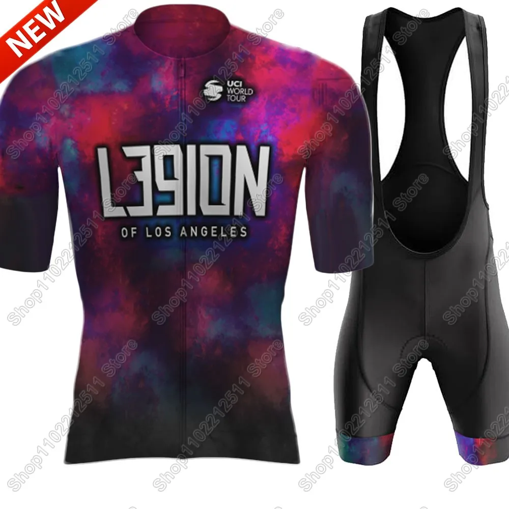 

Комплект велосипедного трикотажа Legion of Los Angeles Team 2025 с короткими рукавами, одежда для велоспорта, велосипедные рубашки, костюм, велосипедные шорты, одежда для горного велосипеда