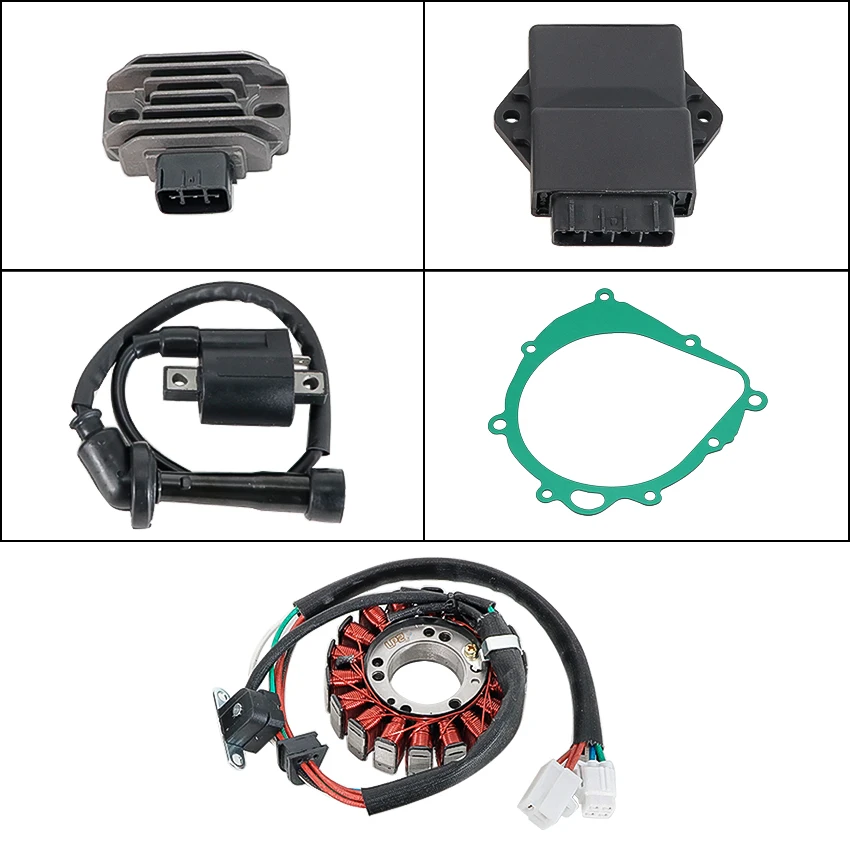 5PCS For Suzuki QuadSport 400  LTZ400 LTZ400Z 11483-07G00 32800-05F20 33410-09F00 Ignition Coil Stator CDI Box Regulator Gasket