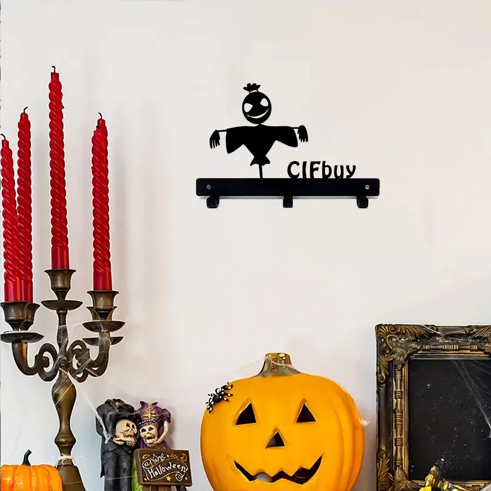 Mesmerizing 1pc Halloween Hook: Horror Scarecrow Ornament for Clothes and Key. A Entrancing Storage Rack for Halloween.