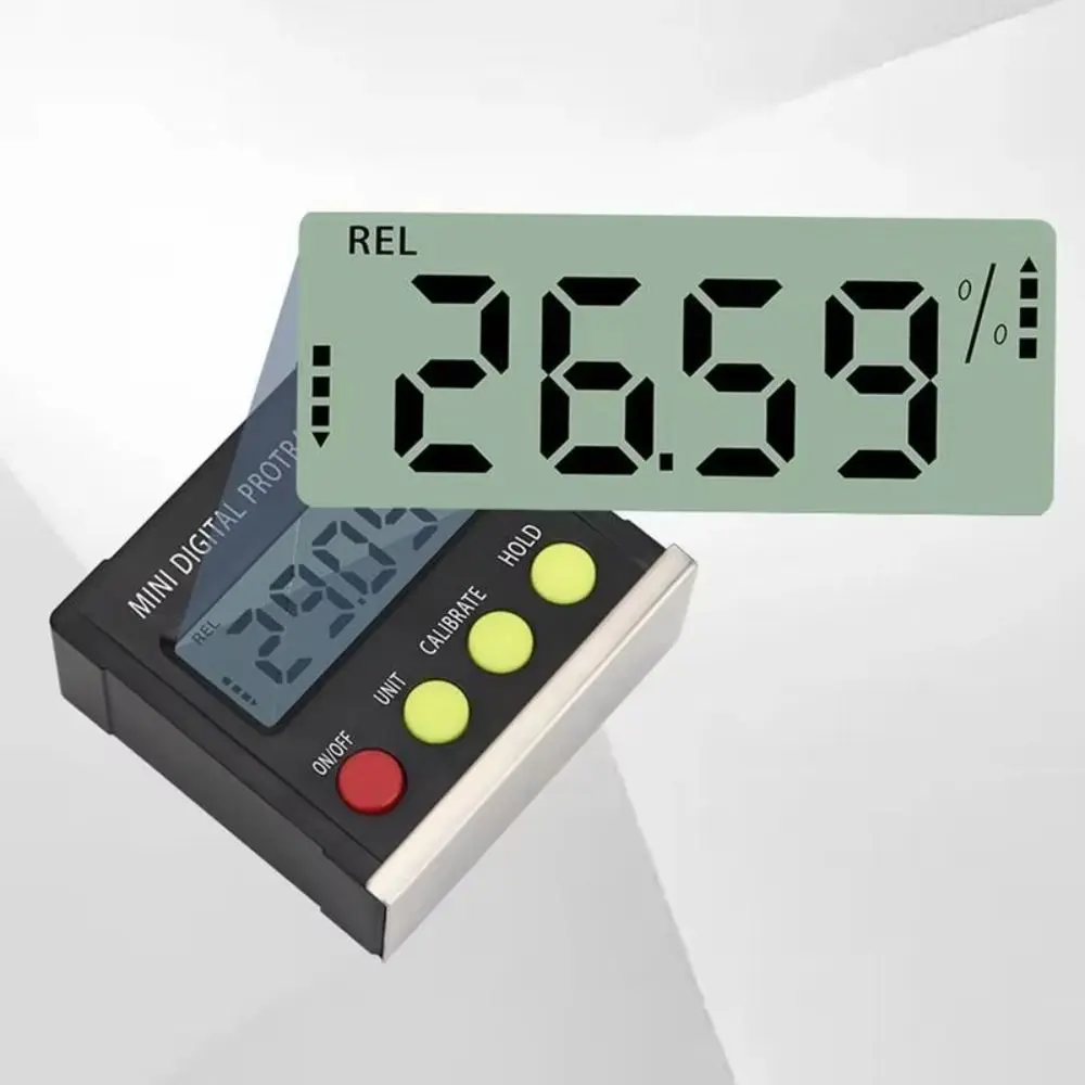 Electronic Digital Angle Dipmeter Level Meter Gradient Measuring Level Protractor Inclinometer 360° Digital Display