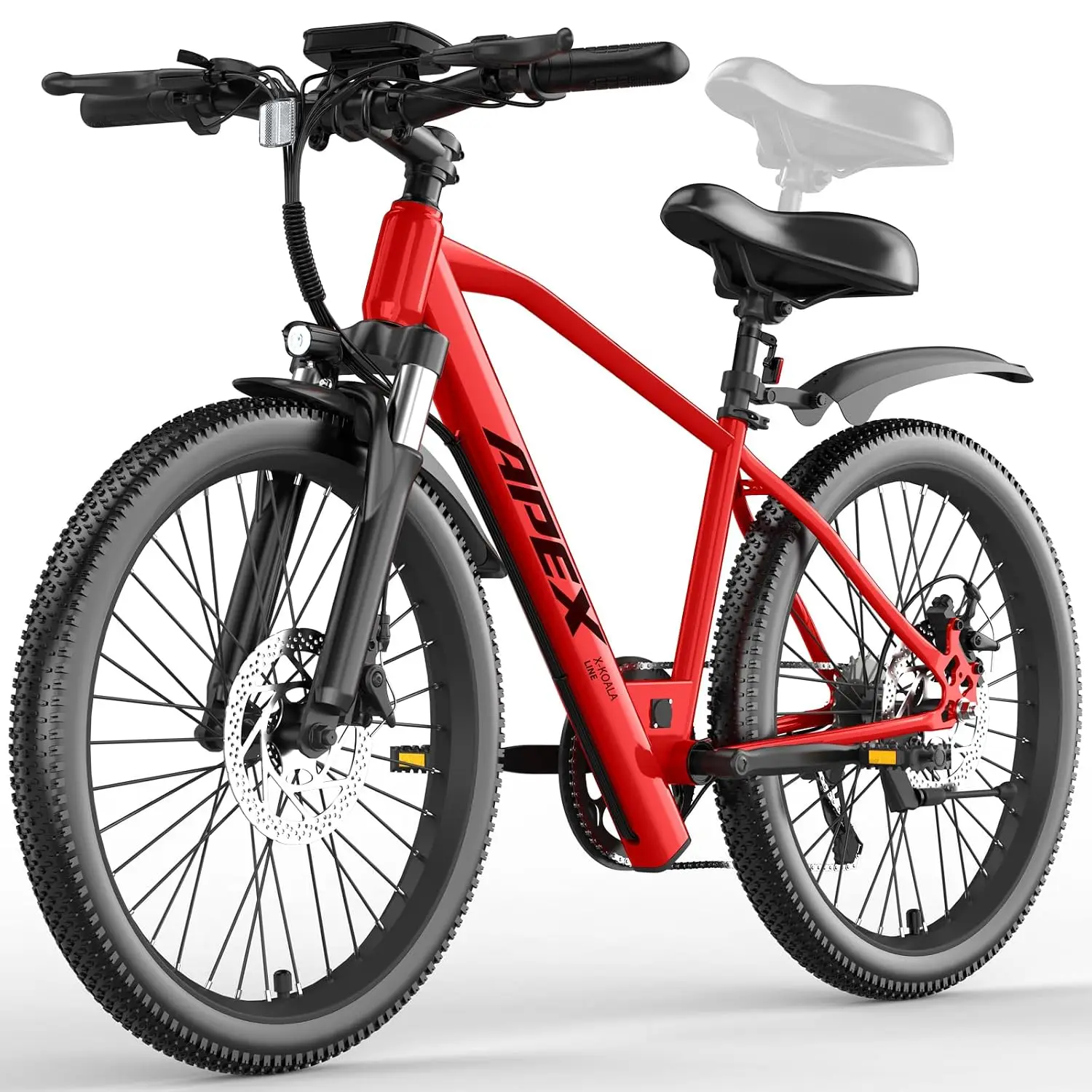 26" 1200W Peak Electric Bike 48V 13Ah Battery 50 Miles 7-Speed LED Display Front Suspension UL Certified, Customized