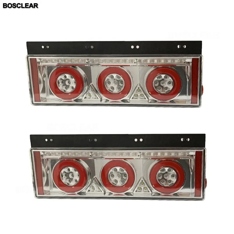 2x Waterproof Trailer Lorries Boat Truck Car LED Tail Lights 24V Rear Lights Stop Turn Signal Lamp Extra Lights Brake Rear Light
