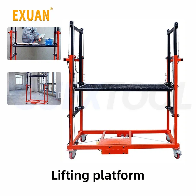 

Electric Lifting Scaffolding 2M Automatic Folding Mobile Remote Control Indoor Construction Site Decoration Electric Hoist Lift