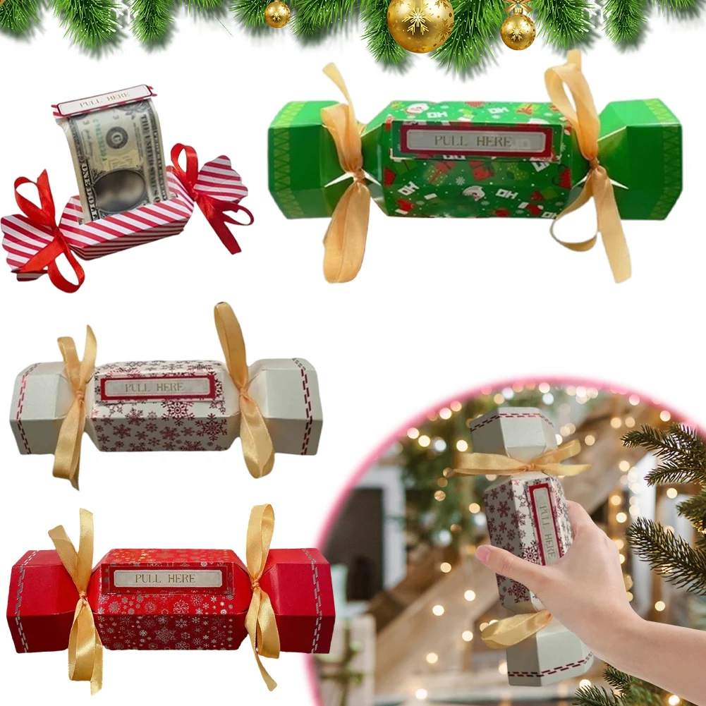 Christmas Surprise Money Pull Pouch DIY Cash Gift Pull Pouch Party Gifts Money Box Money Gift Holder for Cash Gift Pull