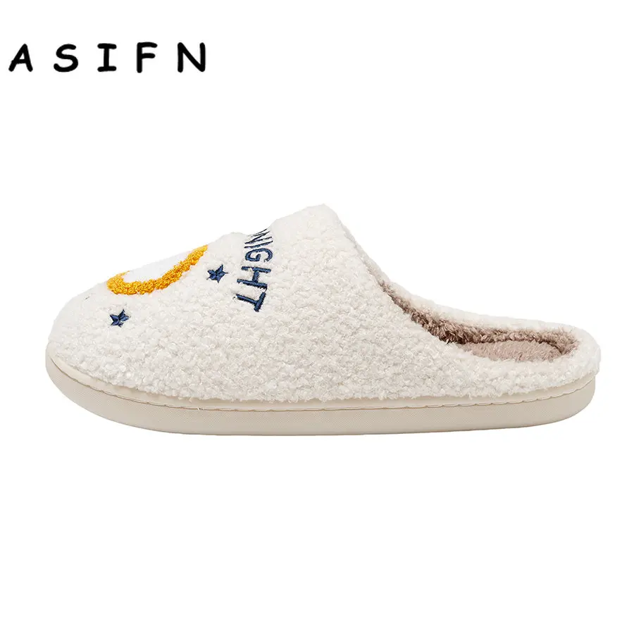 ASIFN-Chaussons de maison de dessin animé pour femmes, chaussures de diapositives de coussin, fourrure plate, doux, chaud, confortable, mignon, Meet