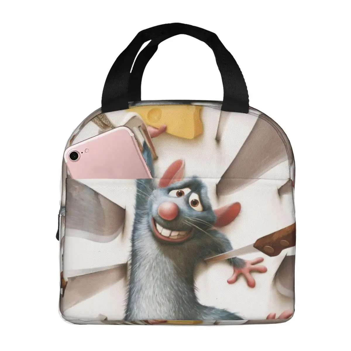 Ratatouille Chef Cute Remy Lunch Bags Portable Insulated Oxford Cooler Thermal Food Picnic Travel Lunch Box