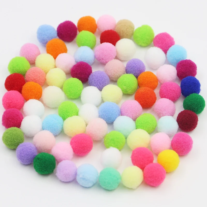 (100 Pcs/pack)15mm Colorful Small Plush Ball With High Elasticity Christmas New Year Holiday Party Decoration Scene Clothing DIY