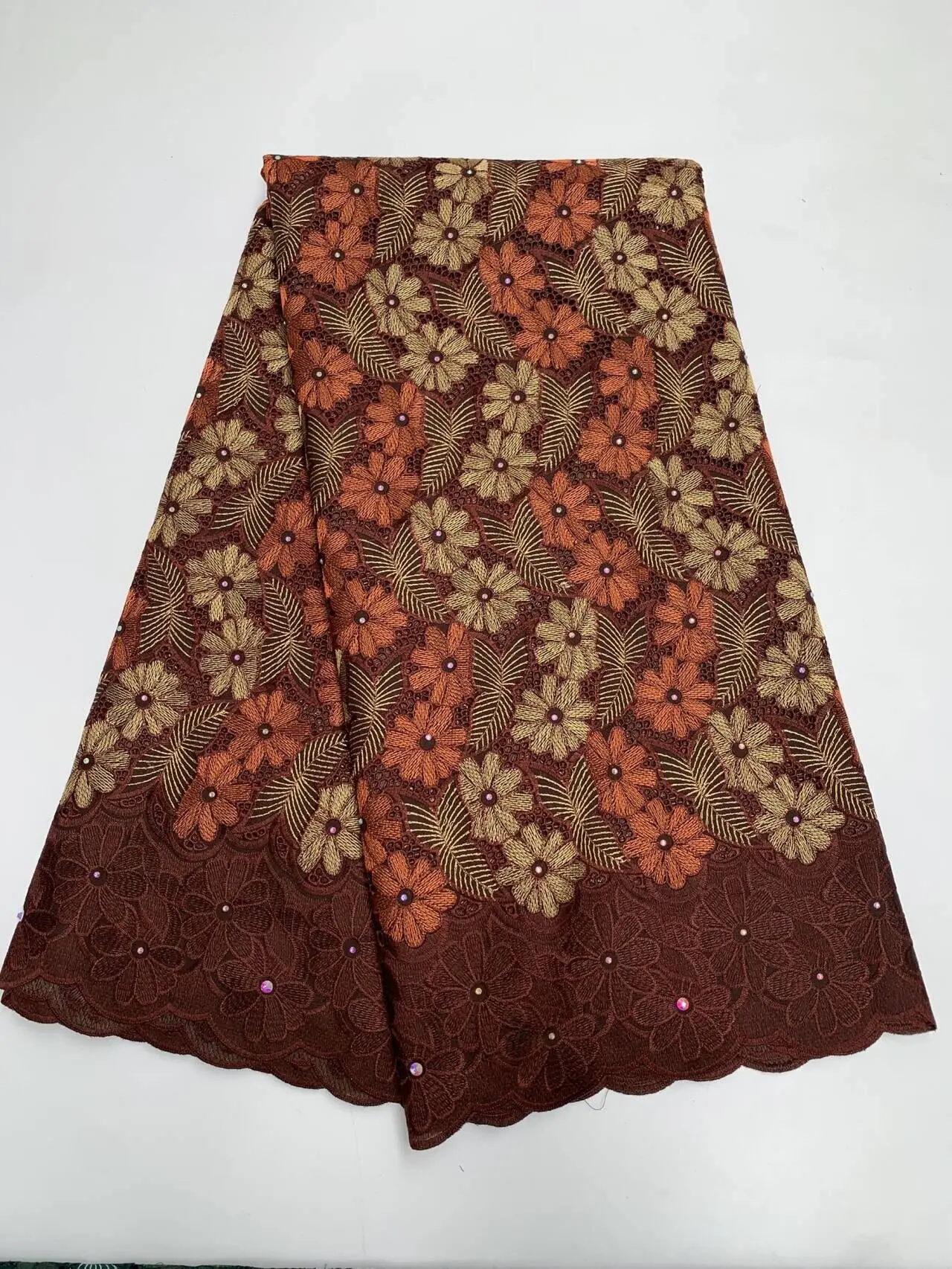 Tulle Lace Fabric for Sewing Dress, Damask Cotton, High Quality, Pure Embroidery, Wedding Party, Nigerian, 5Yard, 2026, TY037
