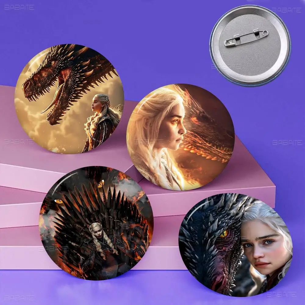 G-Game Of Thrones التنين الأم صفيح دبوس زر مخصص أنيمي دور المدرسة القديمة بروش الكرتون طوق شارة مجوهرات هدية المشجعين