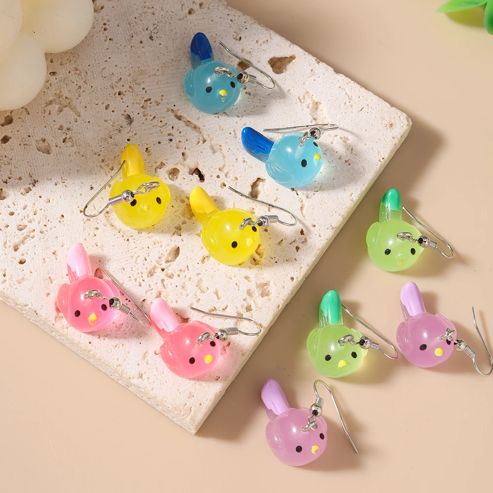 

Aihua 10pcs Cute Luminous Mini Bird Earring Set Acrylic Resin Kawaii Bird Charm Earrings Women Girls Kids Trendy Jewelry Gifts