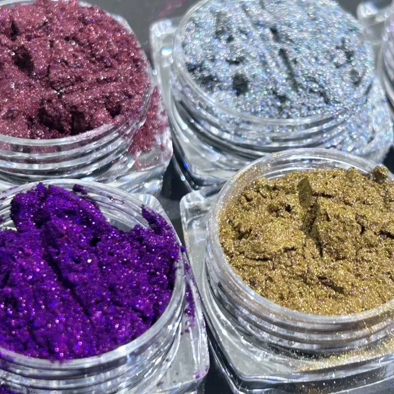 1/6 Pc Holographische Nagel Pulver Feine Laser Magie Spiegel Pulver Laser Wirkung Multi-Chrom Nagel Farbe Glitter Pulver salon Nägel