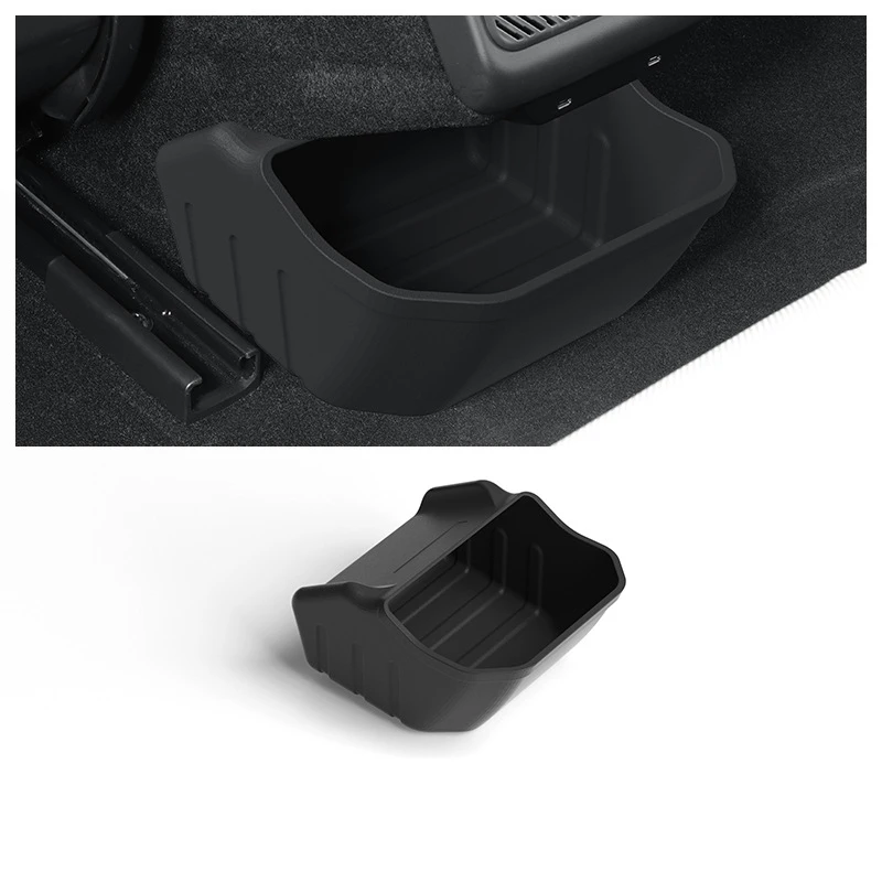 Rear Seat Storage Box for 2024 Tesla New Model 3+ Highland Silicone Car Storage Bin Organizer Trash Can Decoration Accessories