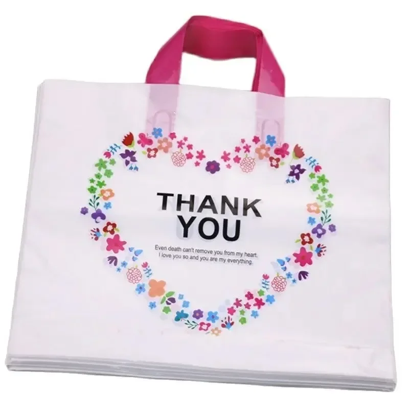 50Pcs Thank You Gift Bag Birthday Christmas Party Wedding Gift Packaging Plastic Bag Decoration Small Business Packaging