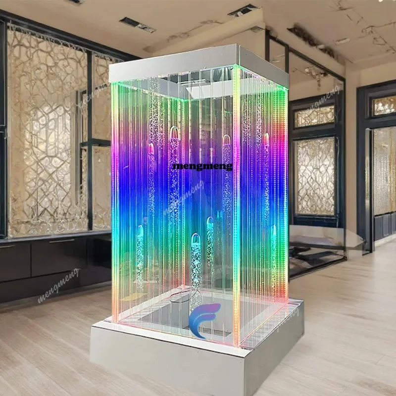 Customization.Floor Standing Water Bubble Wall with RGB Led Light , Water Feature Bubble Wall Screen