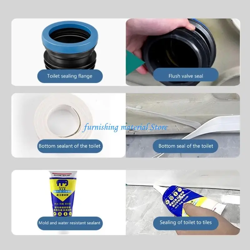 

Y5GD Universal Toilet Seal Rings Plastic Leak Proof Design For Toilet Types