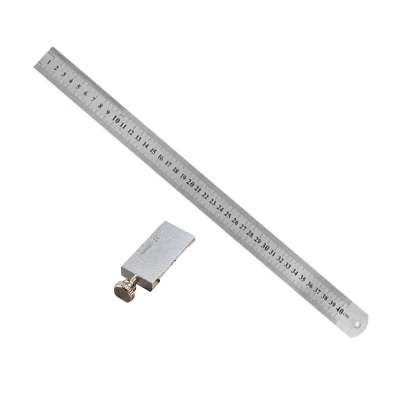 

652F Aluminum Carpentry Square 15/20/30/40cm Carpenter Scribing Ruler with Slide Stop Measuring Marking Gauge Pocket Ruler