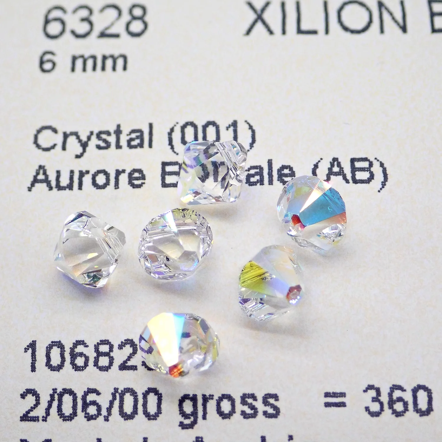 (6 piece) 6328 XILION Bi-Cone Pendant Loose Beads Rhinestone for DIY Jewelry Making Genuine Crystals from Austria