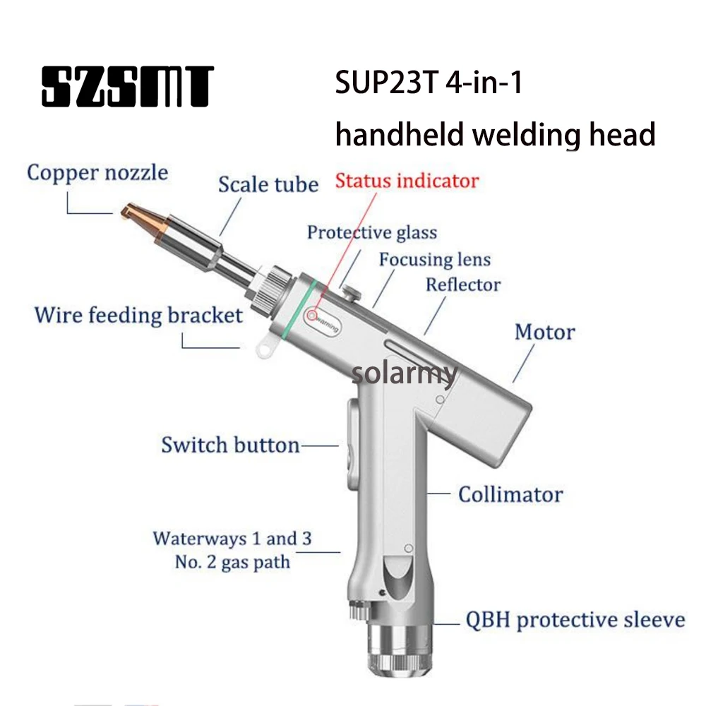 الأصلي الجديد أربعة في واحد اليد التنظيف بالليزر قطع لحام رئيس SUP23T ل 0-3KW آلة لحام ليزر محمولة