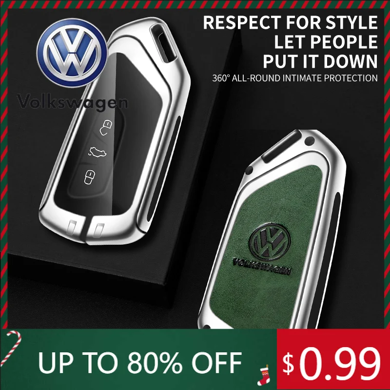

Для VW Volkswagen Jetta MK5 Golf из цинкового сплава, кожаный автомобильный смарт-брелок с дистанционным управлением, защитный чехол для VW Volkswagen Golf 8