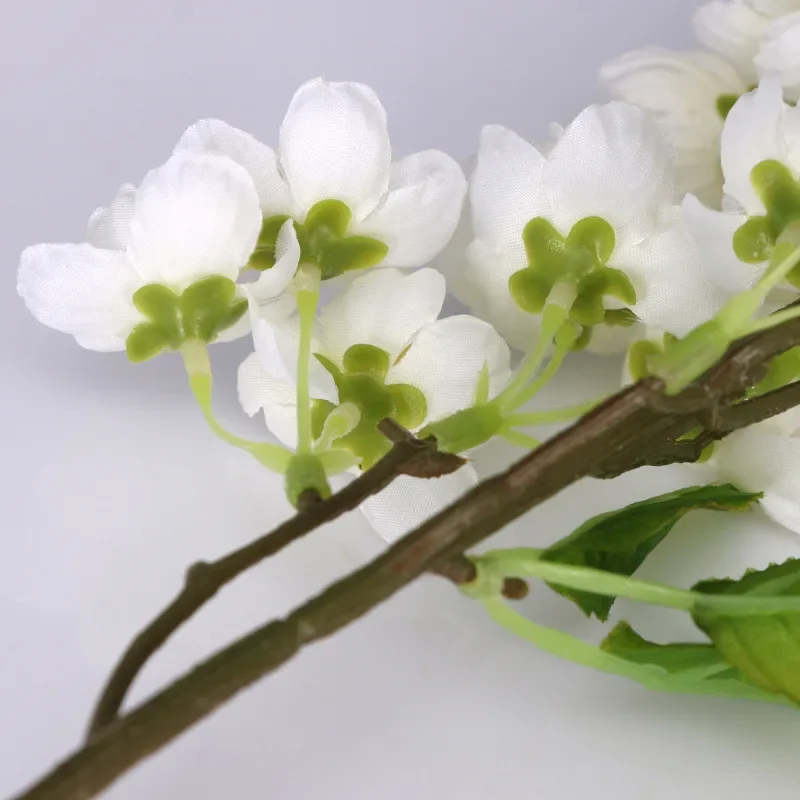 Artificial Peach Flower 52CM with Leaves, Peach Branch, Artificial Flower In Indoor Study