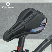 WEST BIKING Comfortable Bicycle Seat Cover Silicone+Temperature Memory Sponge Painless Short Nose Saddle Cover MTB Road Bike