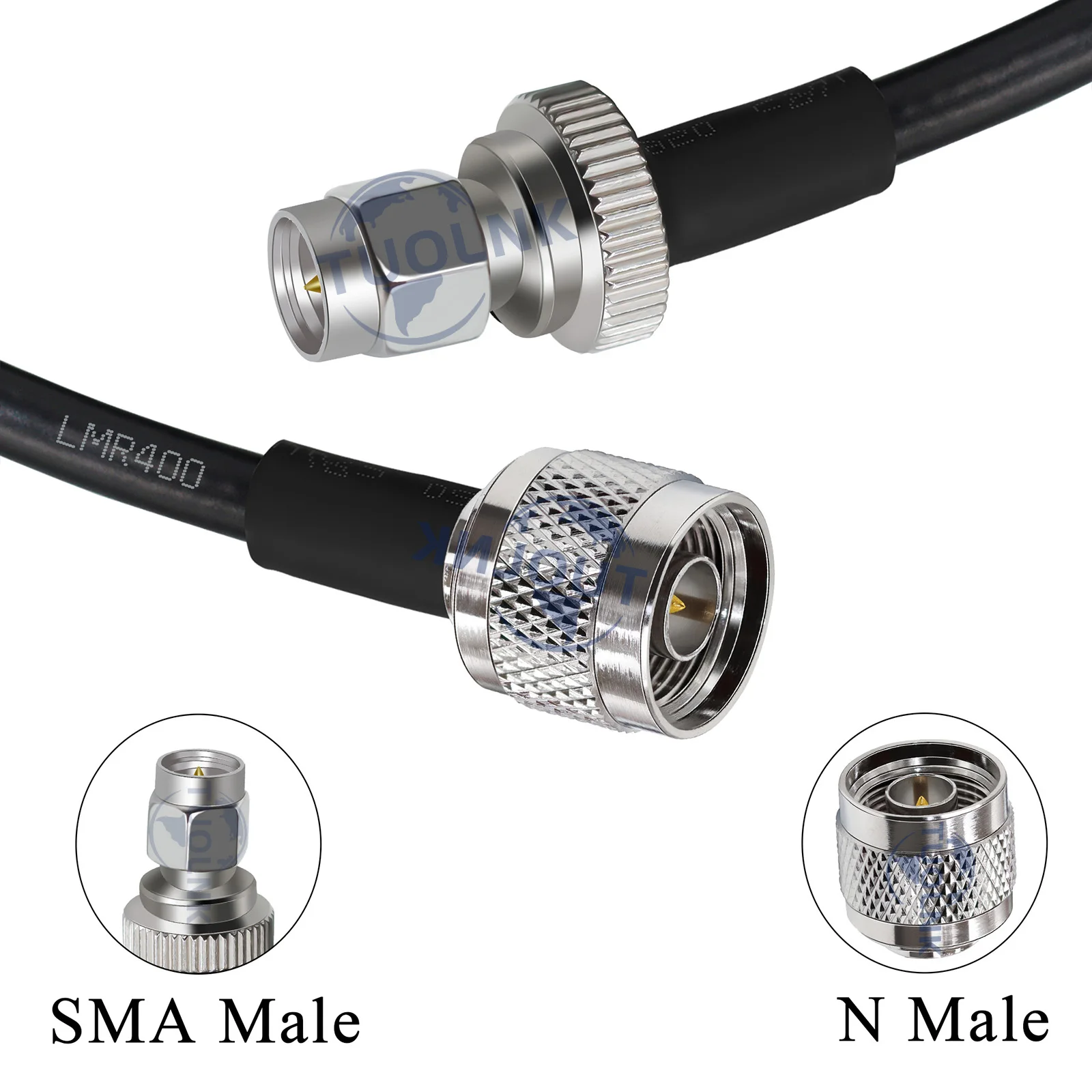 LMR400 Cable SMA Male to N Female LMR-400 Low Loss 50 Ohm Pigtail RF Coaxial Cable for 4G LTE Cellular Amplifier Cell Phone