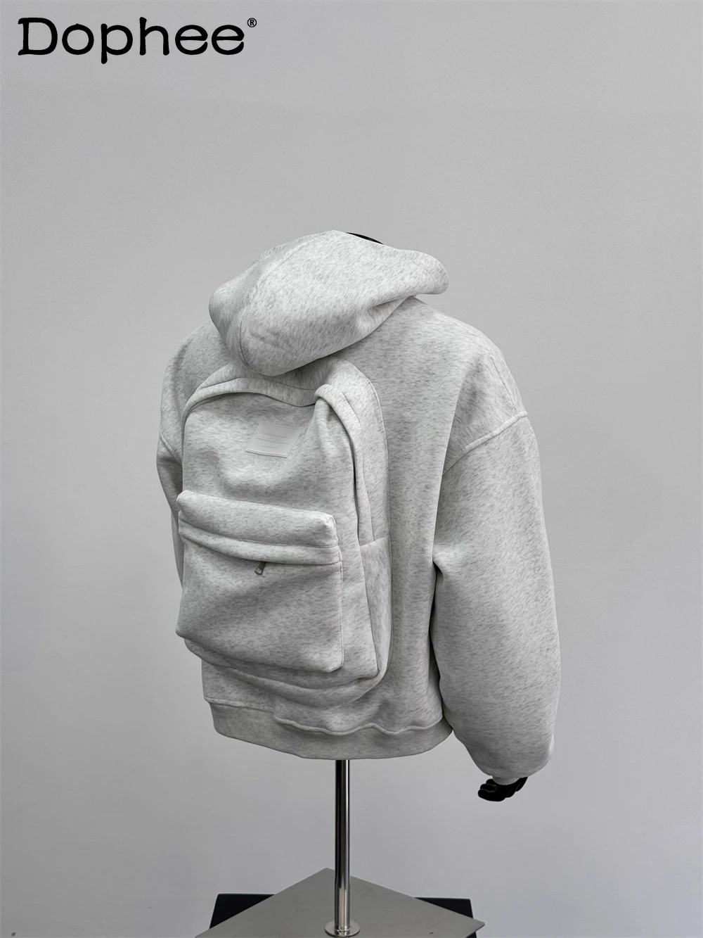 

Американский модный рюкзак High Street, кардиган с капюшоном, толстовка, весна-осень, новый дизайн, свободная повседневная куртка на молнии для мужчин
