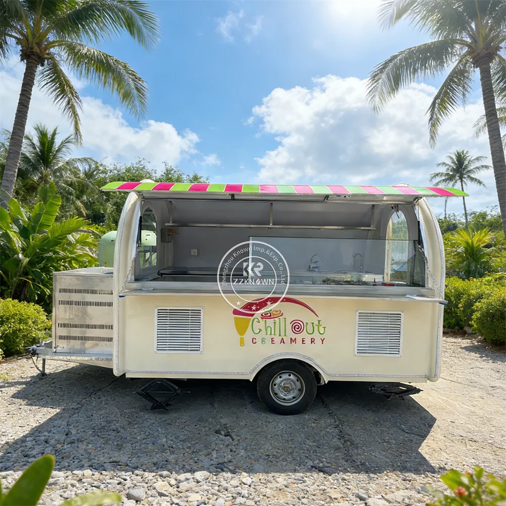 Concession Catering Trailer Street Grill BBQ Burger Kitchen Mobile Truck Custom Fast Food Truck With Full Kitchen