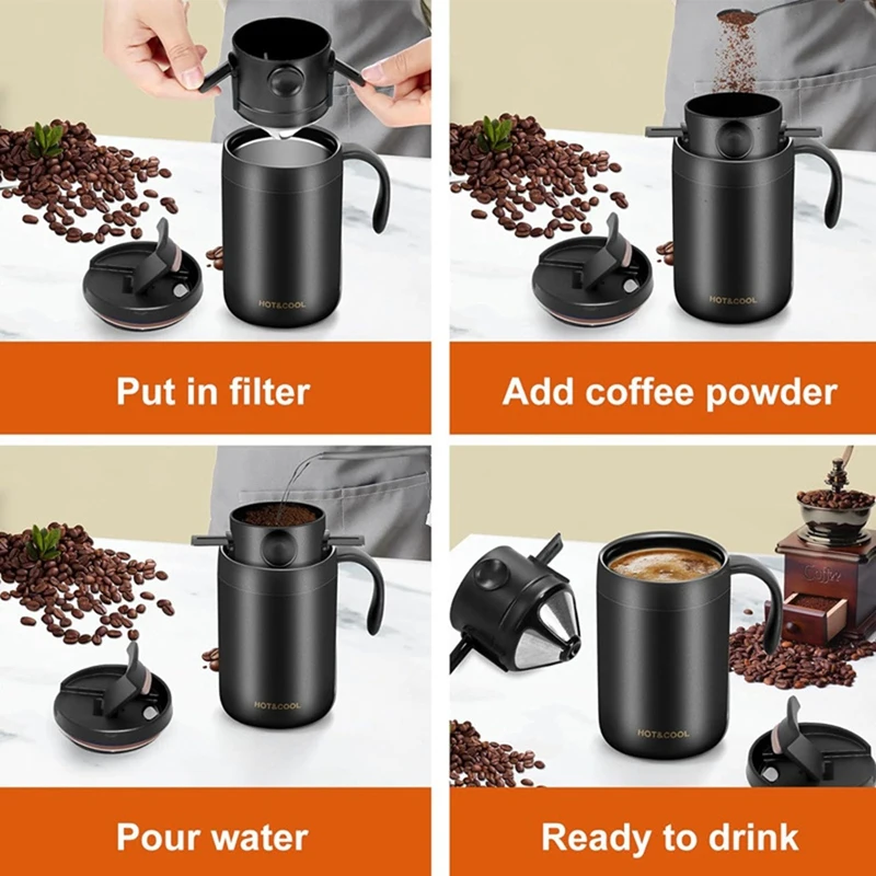 AS60-Hand-Washed Coffee Cup Hand-Washed Dripping Insulation Coffee Cup Portable Coffee Brewing Set
