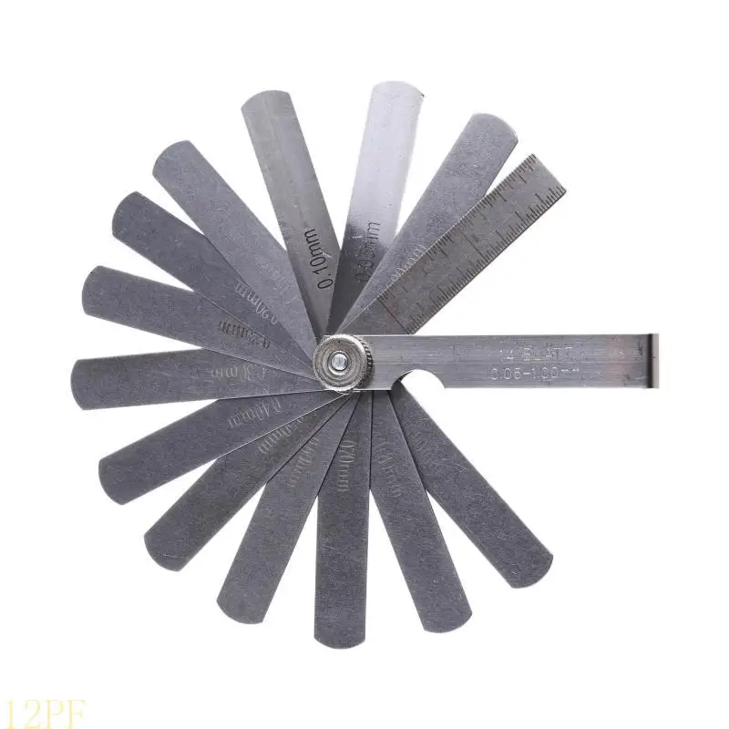 12PF 0.05-1mm Feeler Gauge Gage Thickness Measurment Tool Metric Gaps Filler Steel