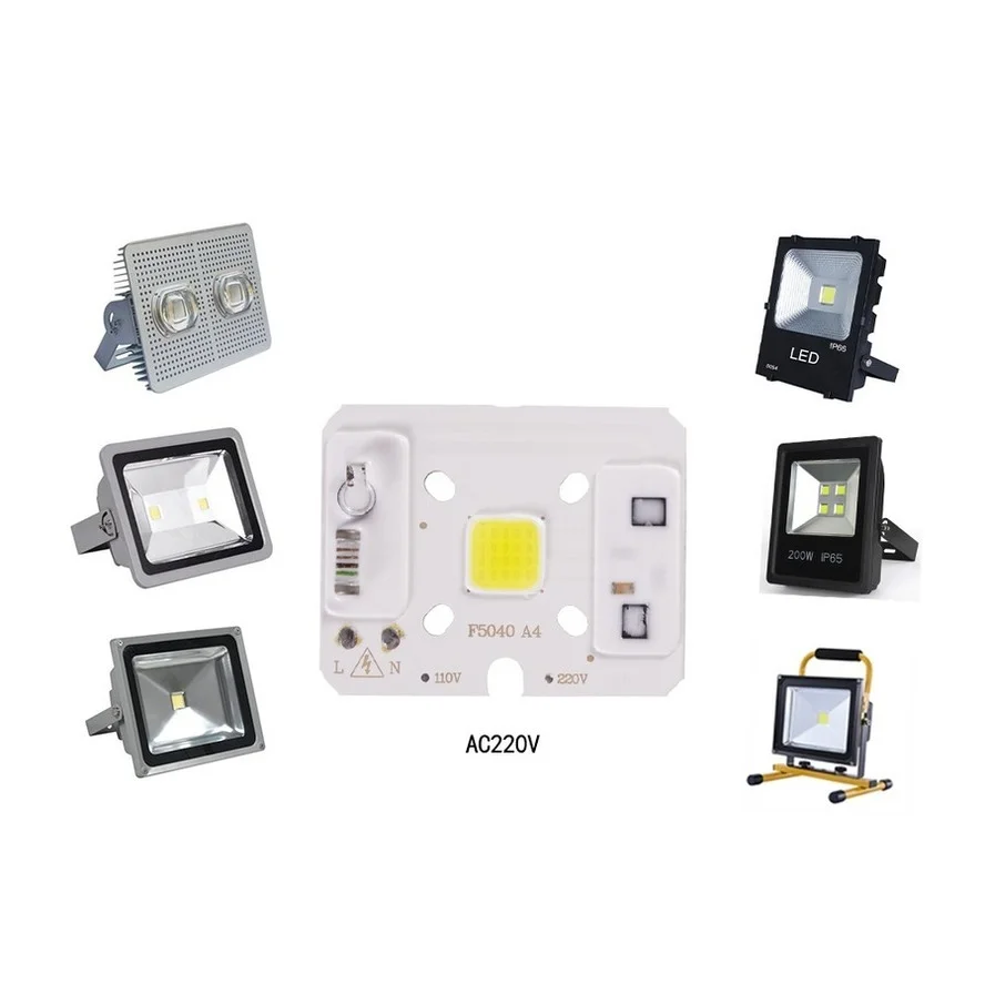 F5040 led cob lâmpada grânulo 10w ac 220v ic inteligente não há necessidade motorista diy luz de inundação lâmpada led spotlight chip lâmpada ao ar