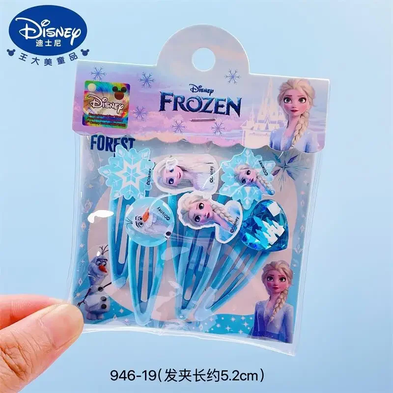 Frozen Hairpin Elsa Anna Cartoon Disney Hair Rope for Women Kids Girls Kawaii Elsa Acrylic Hairpin Rubber Band Hair