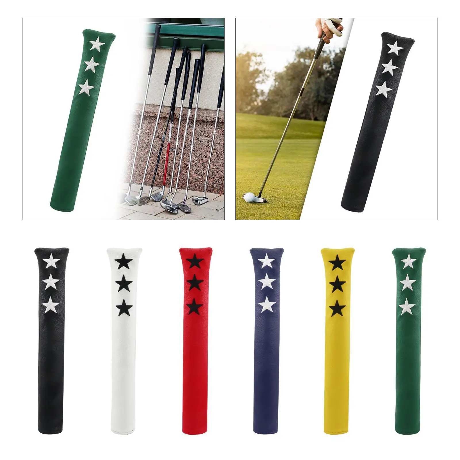 Golf Alignment Stick ป้องกันกรณีนักกอล์ฟ PU หนังกันน้ําอุปกรณ์ Club Cover Premium Golf ตัวบ่งชี้ผู้ถือ Rod