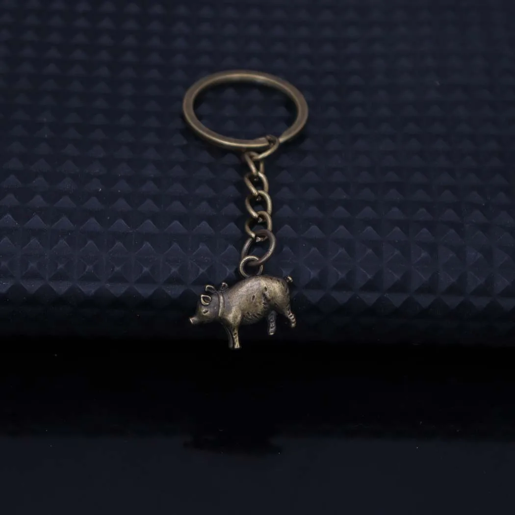 New trendy zinc alloy zodiac pig pendant keychain - simple and versatile accessory for keychains, suitable for various occasions