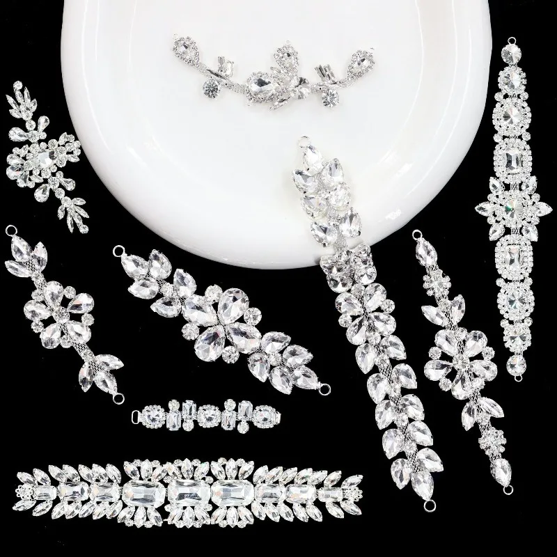 

2 Pieces, New Rhinestone Crystal Decoration Collar DIY Diamond Chain Jewelry Hardware Accessories Clothing Shoe Accessories