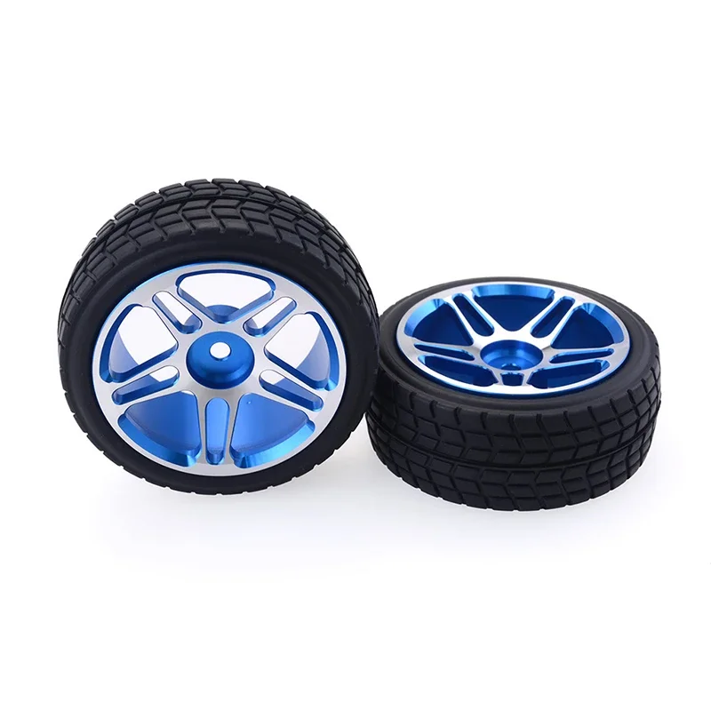 2PCS 67mm Aluminium Alloy Wheel Tires Racing Rubber Rock Tyre for RC 1/10 On-Road Car Redcat HSP HPI Hobbyking Traxxas Losi VRX