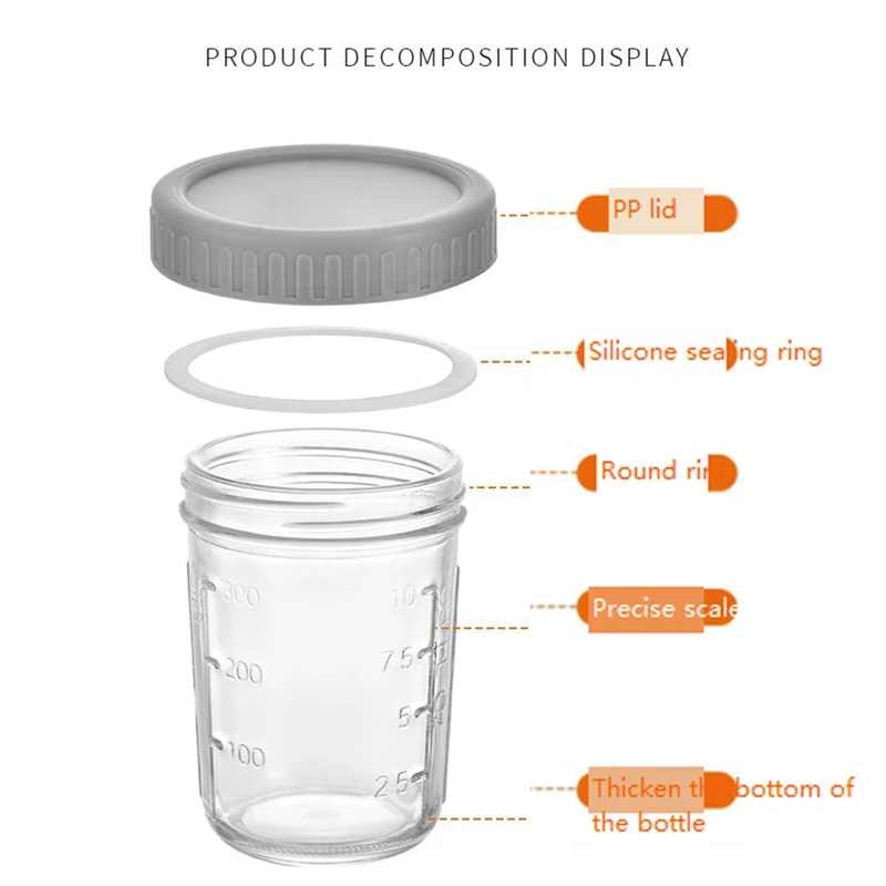 

GIGI 4 PCS Leak Proof Oatmeal Container For Storing Salads, Yogurt,Kia Pudding,Fruits,Etc