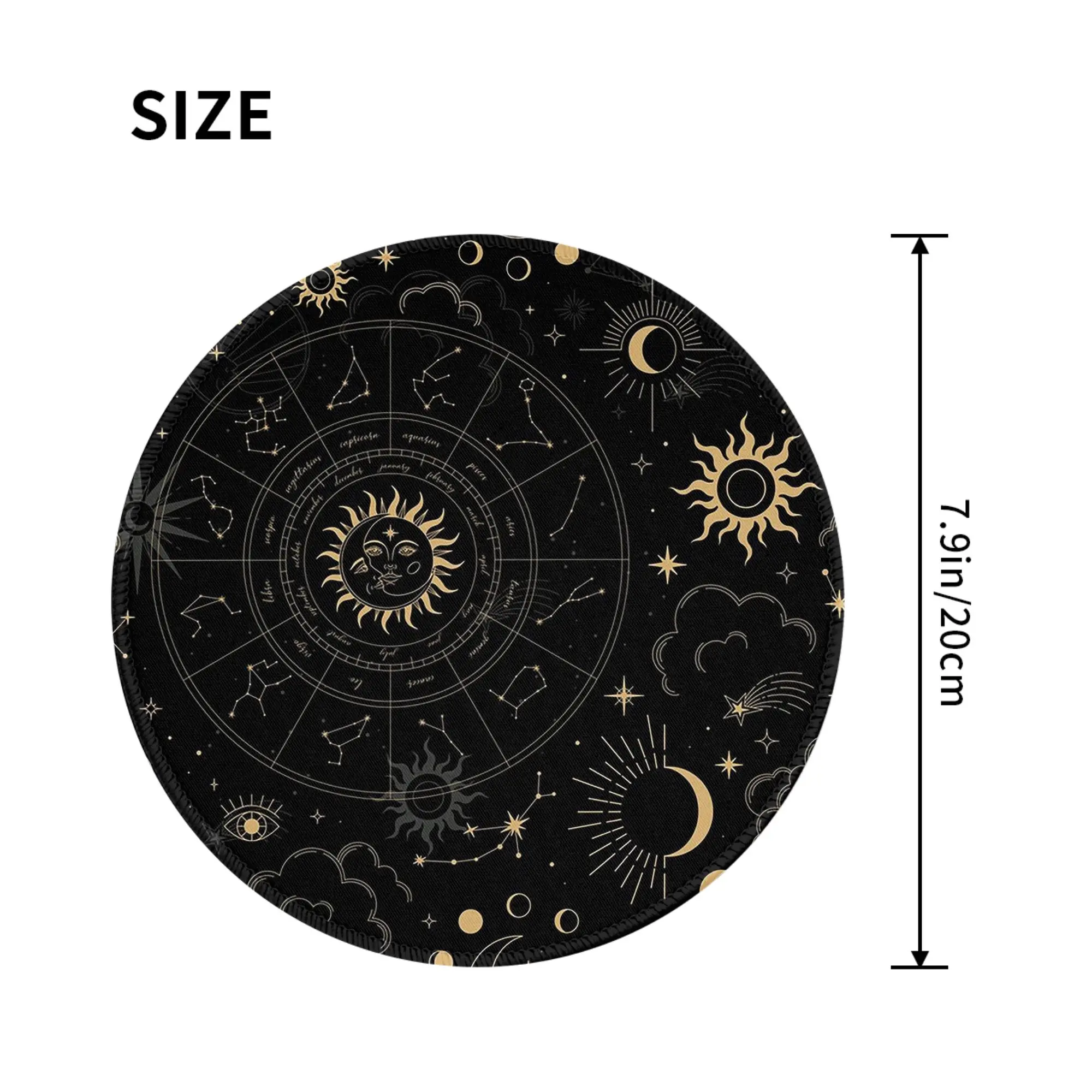 Night Sky Golden Celestial Stars Zodiac Constellations Mouse Pad Computer Keyboard Mouse Mat Gaming Laptop Desk Mat Table Mats