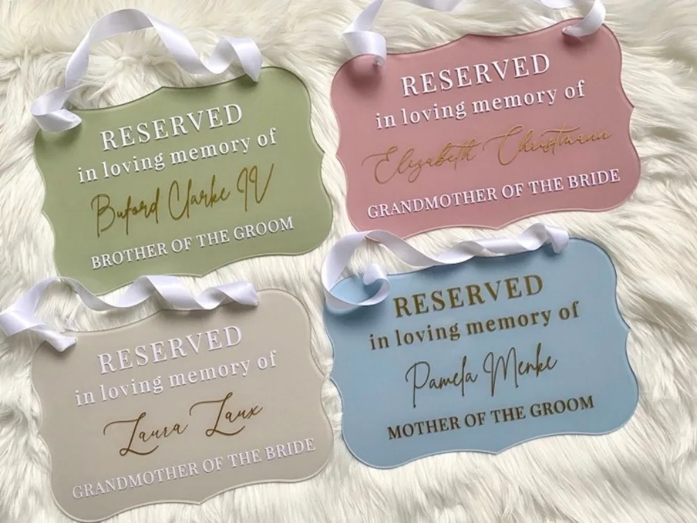 Reserved In Loving Memory Wedding Sign, Reserved Seat Sign, This Seat Is Reserved Memorial Sign, Memorial Hanging Chair Sign For