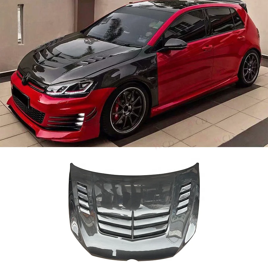 

Double Sided Carbon Fiber Vari Style Front Hood for Volkswagen Golf 7 7.5 MK7 GTI 2014-2020 Upgraded Engine Hood Bonnet Cover