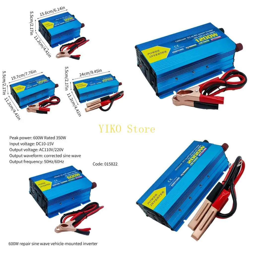 

K32C Universal Compatibility Power Inverters 12VDC to 110V 220V Modified Sines Supports Multiple Devices for Diverse